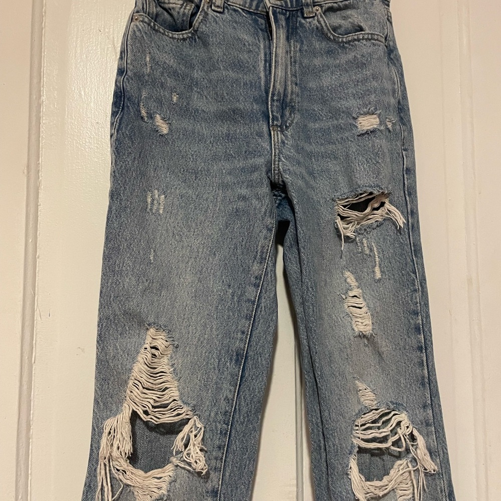 Garage Light Blue Distressed Boyfriend Jeans
